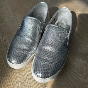 MICHAEL Michael Kors Silver Slip-On Loafers